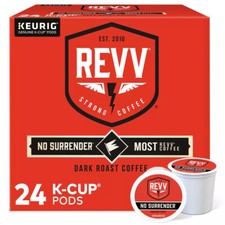 REVV NO SURRENDER DARK ROAST COFFEE KCUPS 24CT