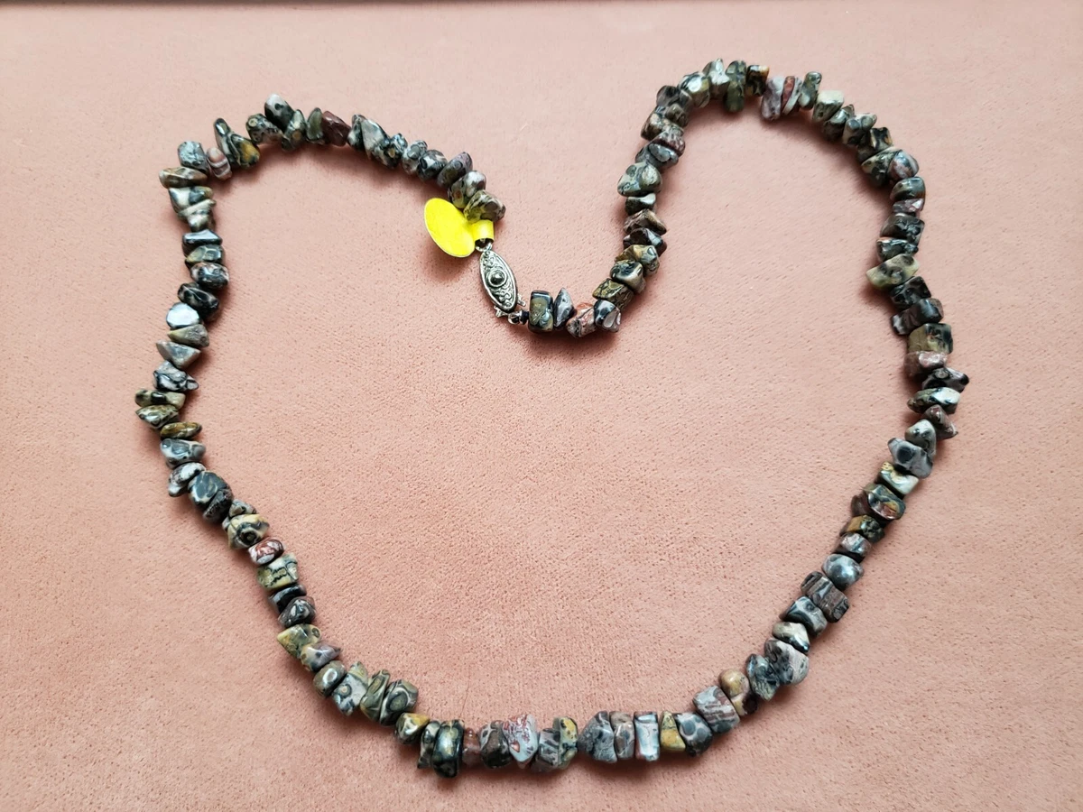 Leopard skin jasper necklace sale