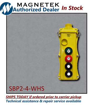 Magnetek SBP2-4-WHS Pendant 4-Button 2 Dual-Speed 2-Spd Switches w ...