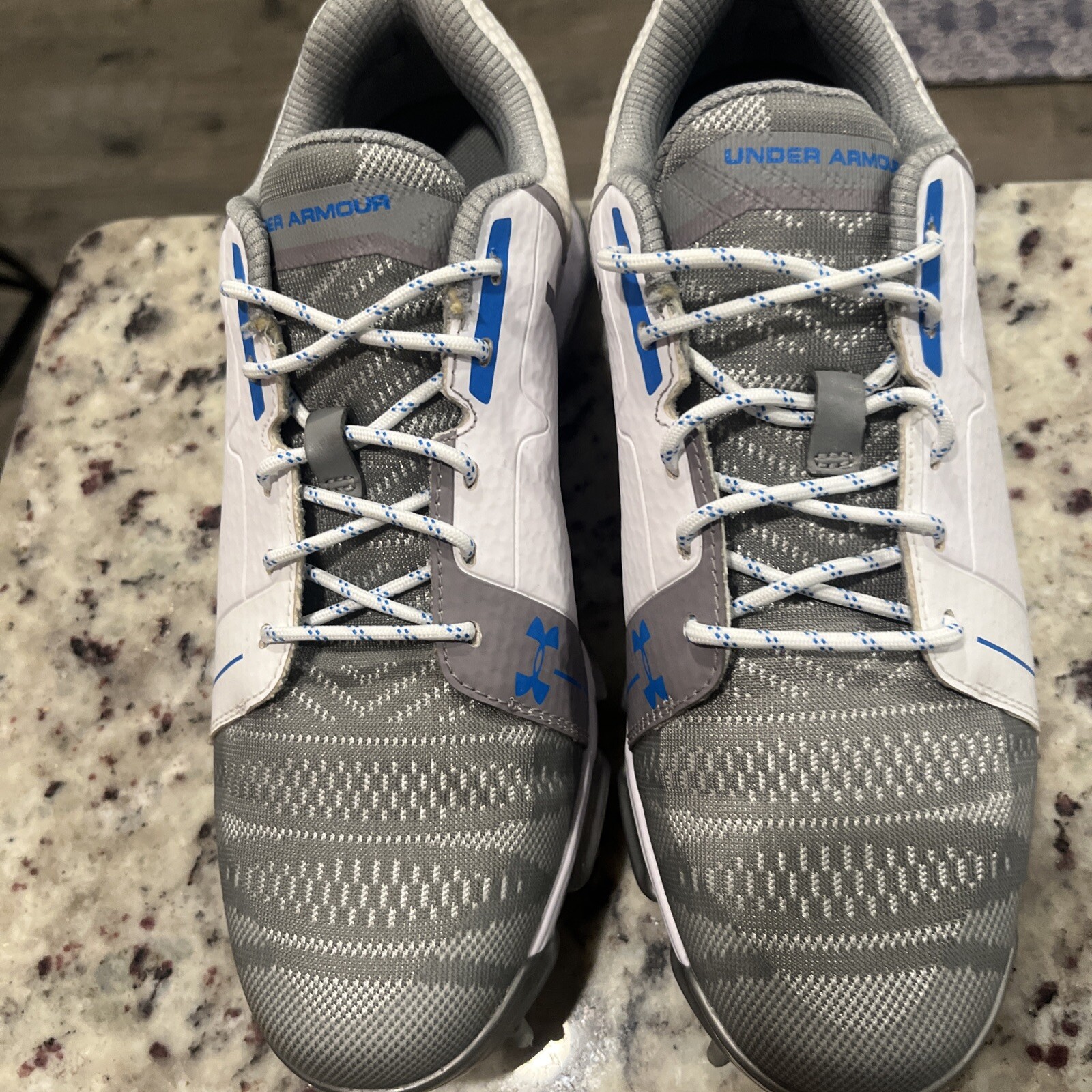 Under Armour UA Tempo Sport Golf Cleats White Grey Blue 1292752-141 Womens 6 thumbnail 2