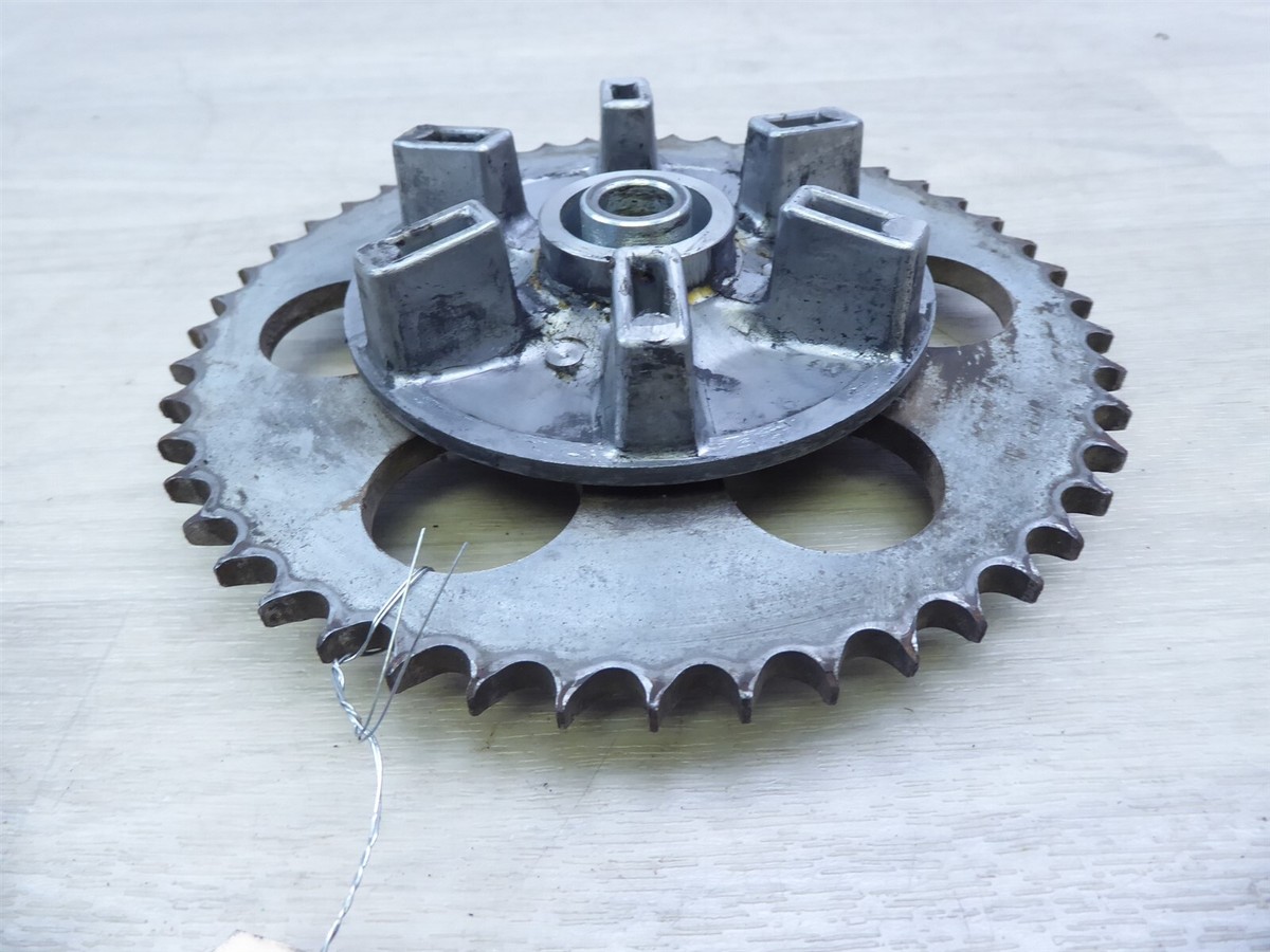 1978 Kawasaki KE175 Enduro K769-2) rear wheel sprocket and carrier