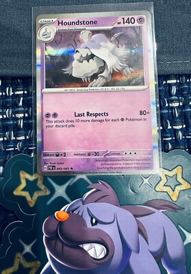 Houndstone - 43/91  Paldean Fates  Holo Rare Pokemon