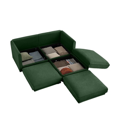 Modular Sectional Sofa Chenille Couch with Storage w/O Ottoman for Living Room - Picture 138 of 251