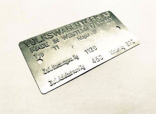 VW Beetle Bug ID Plate Tag 1960 & Up | eBay