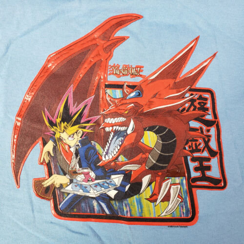 Vintage 90s Yugioh Anime T Shirt Youth XS Blue NEW NWT - Picture 2 of 9