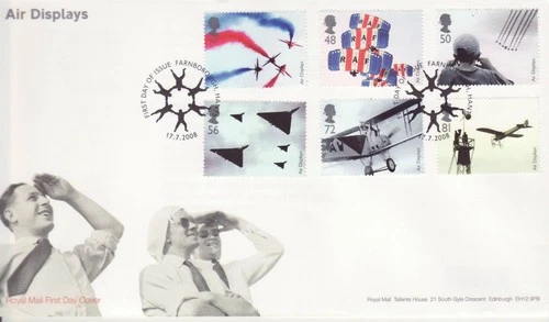 GB Stamps First Day Cover Air Displays, flight, parachutes, plane, RAF SHS  2008