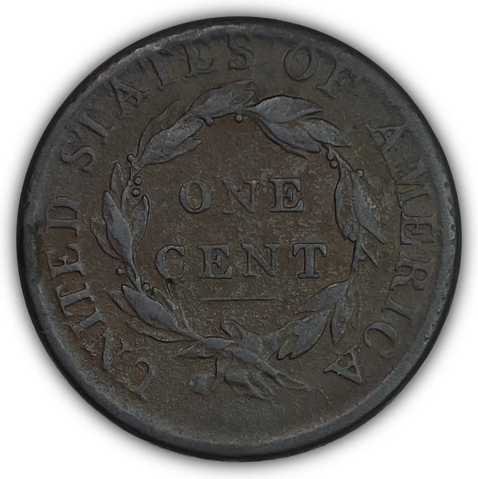 1814 Plain 4 Classic Head Large Cent Very Fine VF Coin, Corrosion #28021 - Image 2 of 3