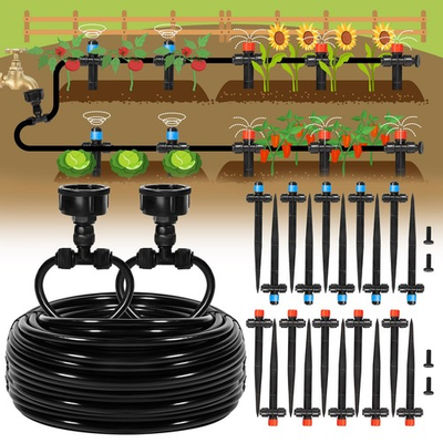#ad 110FT Quick Connect Drip Irrigation Kit Garden Watering System DIY Automatic... $32.39