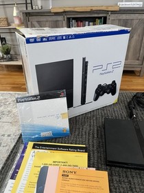 Sony PlayStation 2 Slim Black with Box, Cords, Controller - Disc Reader Problem
