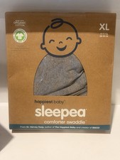 Happiest Baby Sleepea Swaddle Sz Medium 2-4M 12-18Lb. Organic Cotton Stars Gray