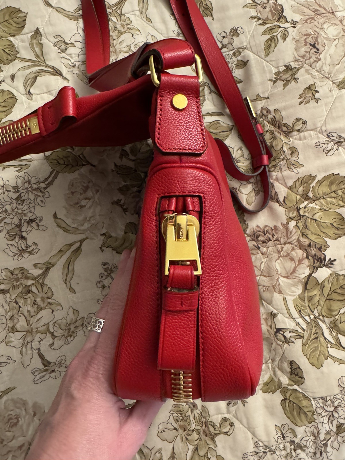 Tom Ford Solid Red Leather Shoulder Crossbody Bag - image 10