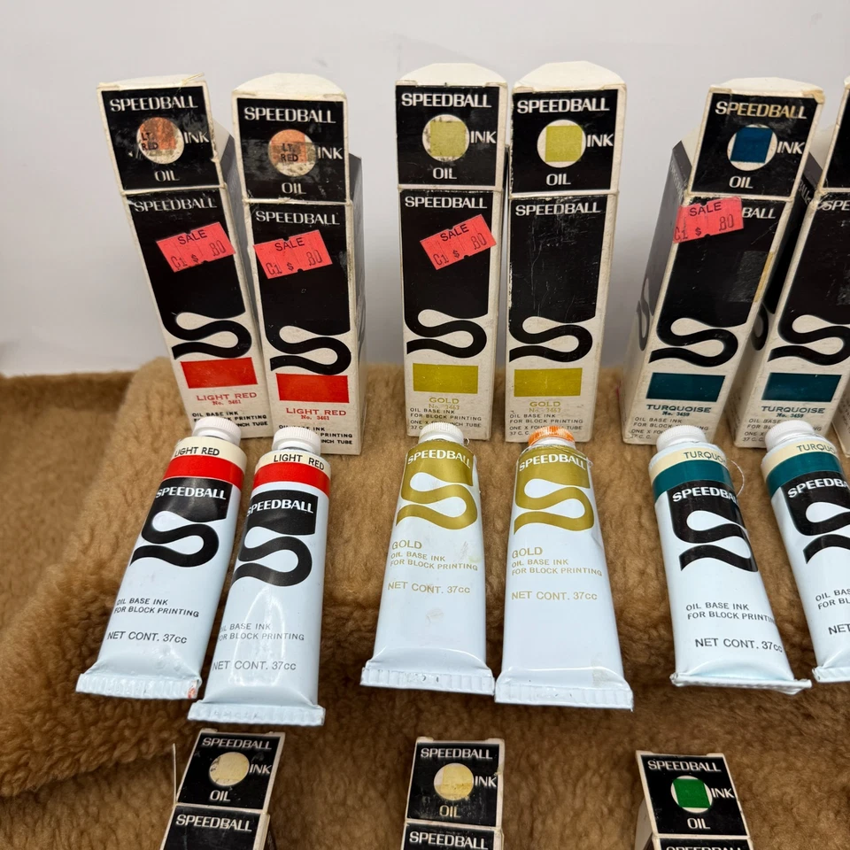 Lote de 12 pinturas de bloque de tinta al óleo Speedball de colección con cajas USADAS ver fotos Foto 4 de 4