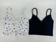 2 PACK Cotton On Women's Sammie Cross Front Cami Black& White Floral Size M NEW