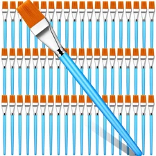 60 Pcs 3/4 Inch Blue Paint Brush for Acrylic Painting Paintbrushes Bulk Artist