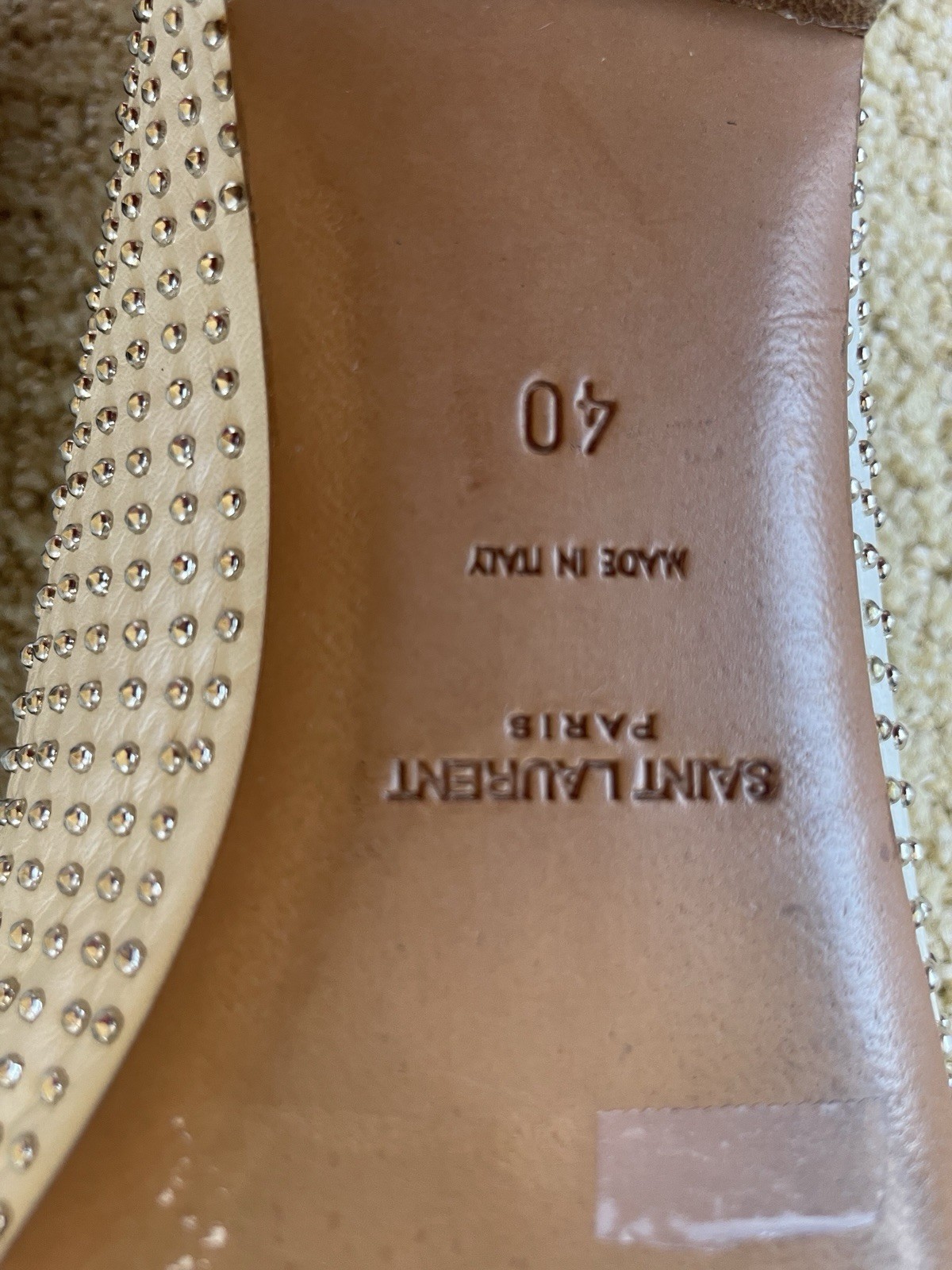 Ballerine Yves Saint Laurent borchie argento pelle taglia EU40 con scatola