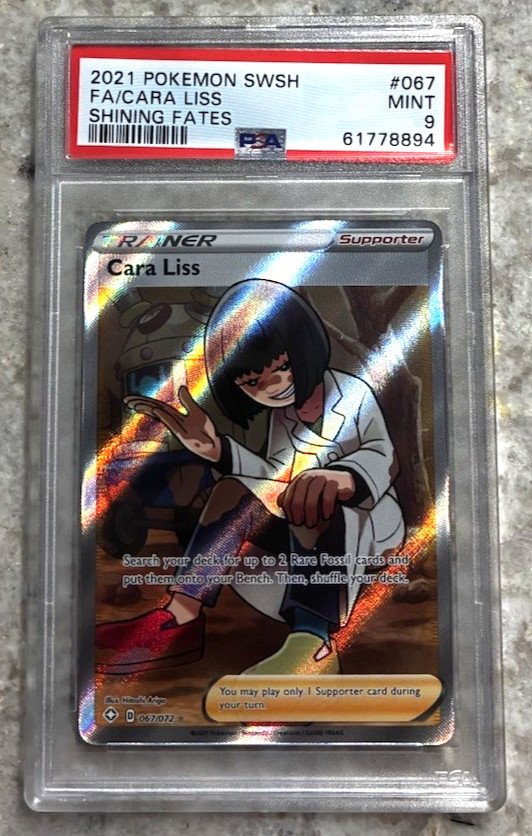 2021 Pokemon PSA 9 Holofoil Card "Cara Liss" Shining Fates SWSH RARE Collectible