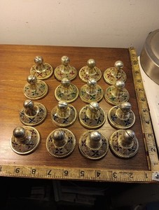 16 vtg Pier 1 silver-tone/glass jewel placecard holders for wedding reception &c