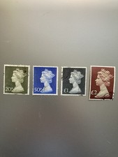 Great Britain Elizabeth II Machin Definitive Used Stamps 20p 50p &pound;1 &pound;2 Lot 4
