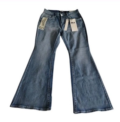 NWT Sky Premium Collection Size 9/10 Embellished Super Soft Flare Jeans