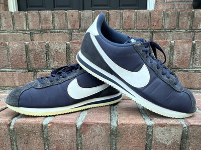 Nike Cortez Basic Nylon Obsidian Running Shoes Men s 11 Blue Suede 819720-411