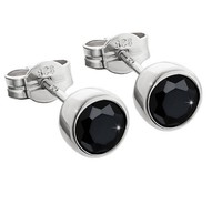 Paar Ohrstecker 925Er Sterling Silber 5,50Mm Schwarz Zirkonia Ohrringen M52