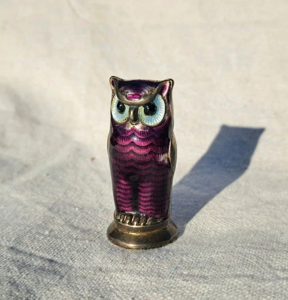 David Andersen 纯银珐琅猫头鹰 + 原装盒 中世纪复古 — 第 4/4 张图片