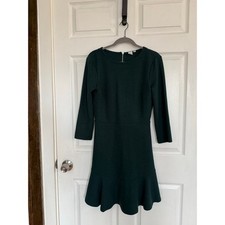 GAP Fit & Flare Long Sleeve Knit Dress – Textured Green – Size 4 