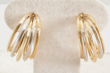 14K Tri-Color Hoop Earrings