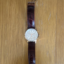 Sekonda Men's Quartz Chronograph Date Watch White Dial Brown Leather 1412