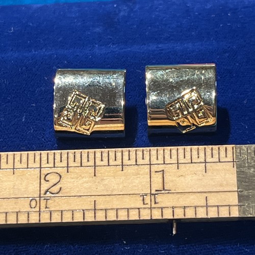 Pendientes Givenchy Vintage Tono Dorado Logo Clip On Pendientes - Imagen 3 de 3