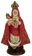 Estatua Virgen de Candelaria Condal España pintada a mano Virgen Católica Niño