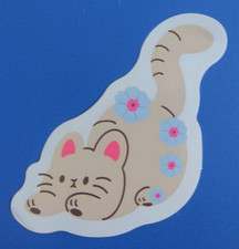 Adorable Floral Kitty Cat Sticker 2.38" x 2.75" AO