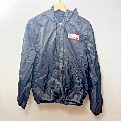 Marvel Divided H&M Windbreaker Men's Size Small Pre-owned Rain Coat Black