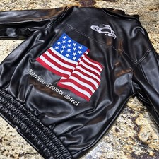 VINTAGE 2004 NEW ORANGE COUNTY CHOPPERS FAUX LEATHER JACKET YOUTH SIZE 10-12