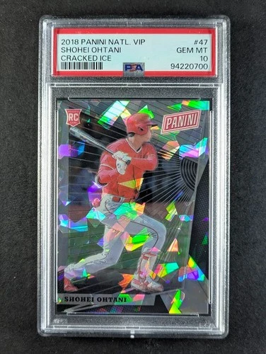 2018 Panini The National VIP SHOHEI OHTANI 42/50 RC Cracked Ice #47 PSA 10 POP 5
