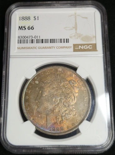 1888 P $1 Morgan Silver Dollar NGC MS66 TONED