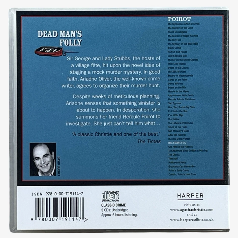 Agatha Christie Audio Book CD Poirot Dead Man's Folly Unabridged David Suchet - Image 2 of 4