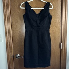 Calvin Klein Little Black Dress Women's 4 Sleeveless Black Dress V-Neck Back Zip