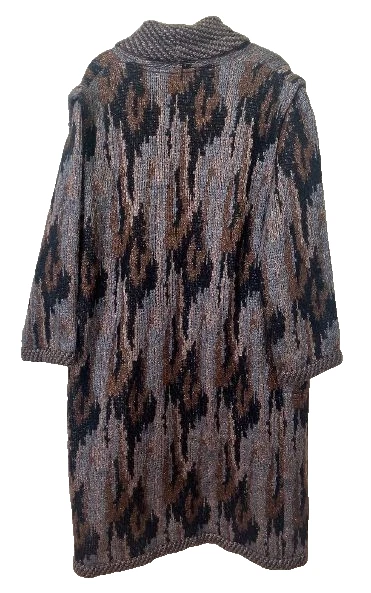 RARO Suéter-Abrigo Mohair Vintage MISSONI en Negro, Gris y Bronce - Grande Foto 4 de 4