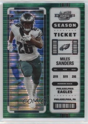 2022 Contenders Optic Season Ticket Green Pulsar Prizm /30 Miles Sanders #55 0q3
