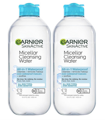 Garnier Micellar Water for Waterproof Makeup, 13.5 Fl Oz (Pack of 2) 