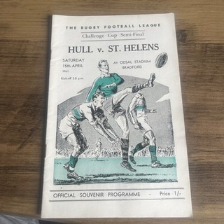 Hull Fc V St Helens Rugby League Challenge Cup Semi Final Programme 1961