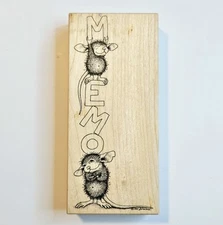 MEMO House Mouse Rubber Stamp Stampa Rosa 235 Word Art Office Work Letter o000
