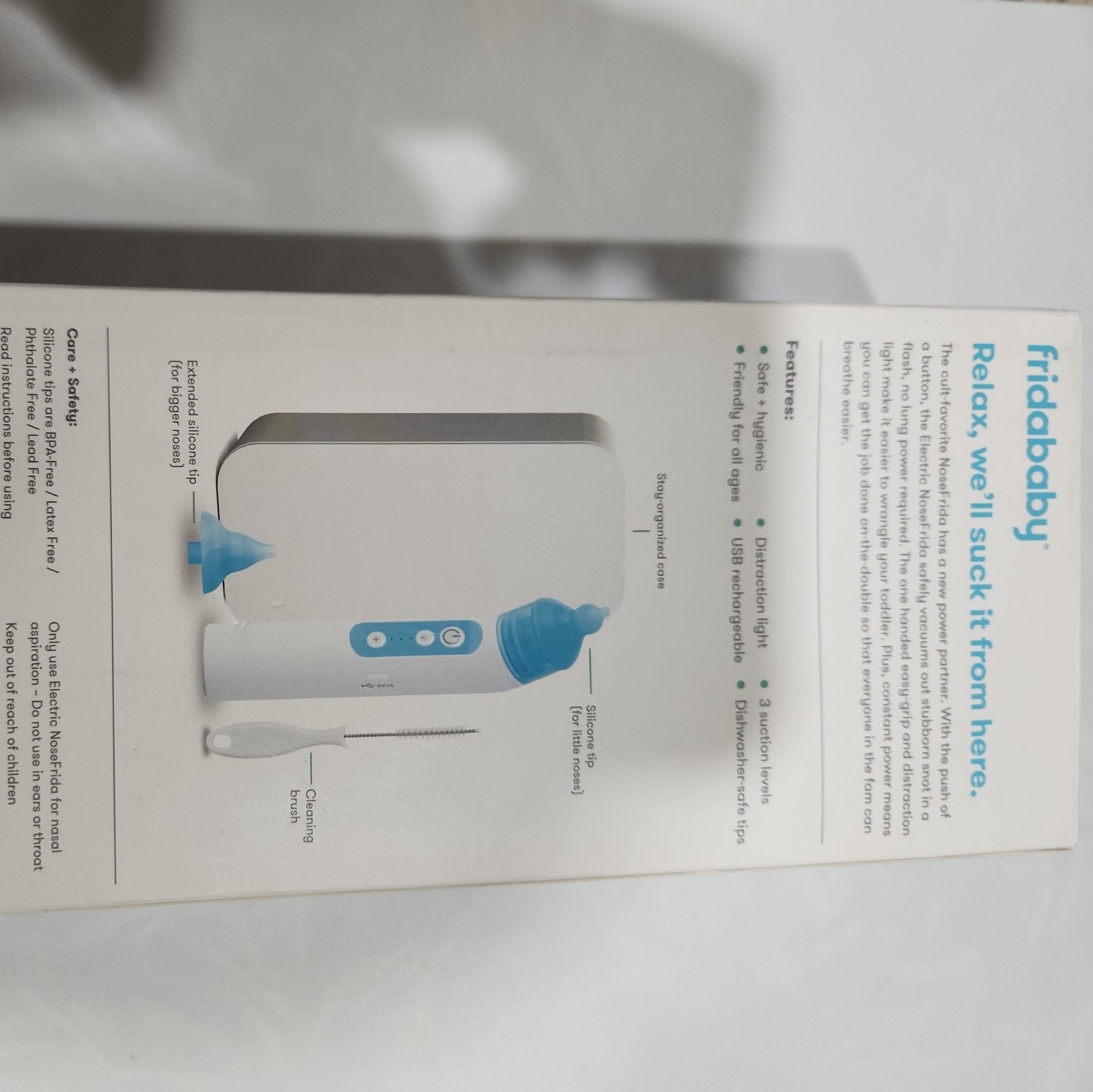FridaBaby NoseFrida Electric Nasal Aspirator - White New