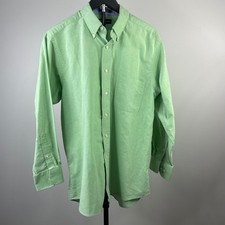 Chaps Mens Green Classic Fit Oxford Shirt Wrinkle Free Button Down 16-16.5 32/33