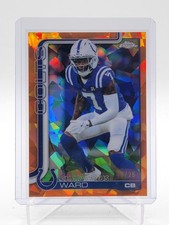 CHARVARIUS WARD 2025 TOPPS CHROME SAPPHIRE ORANGE /25 #129 COLTS Q6633