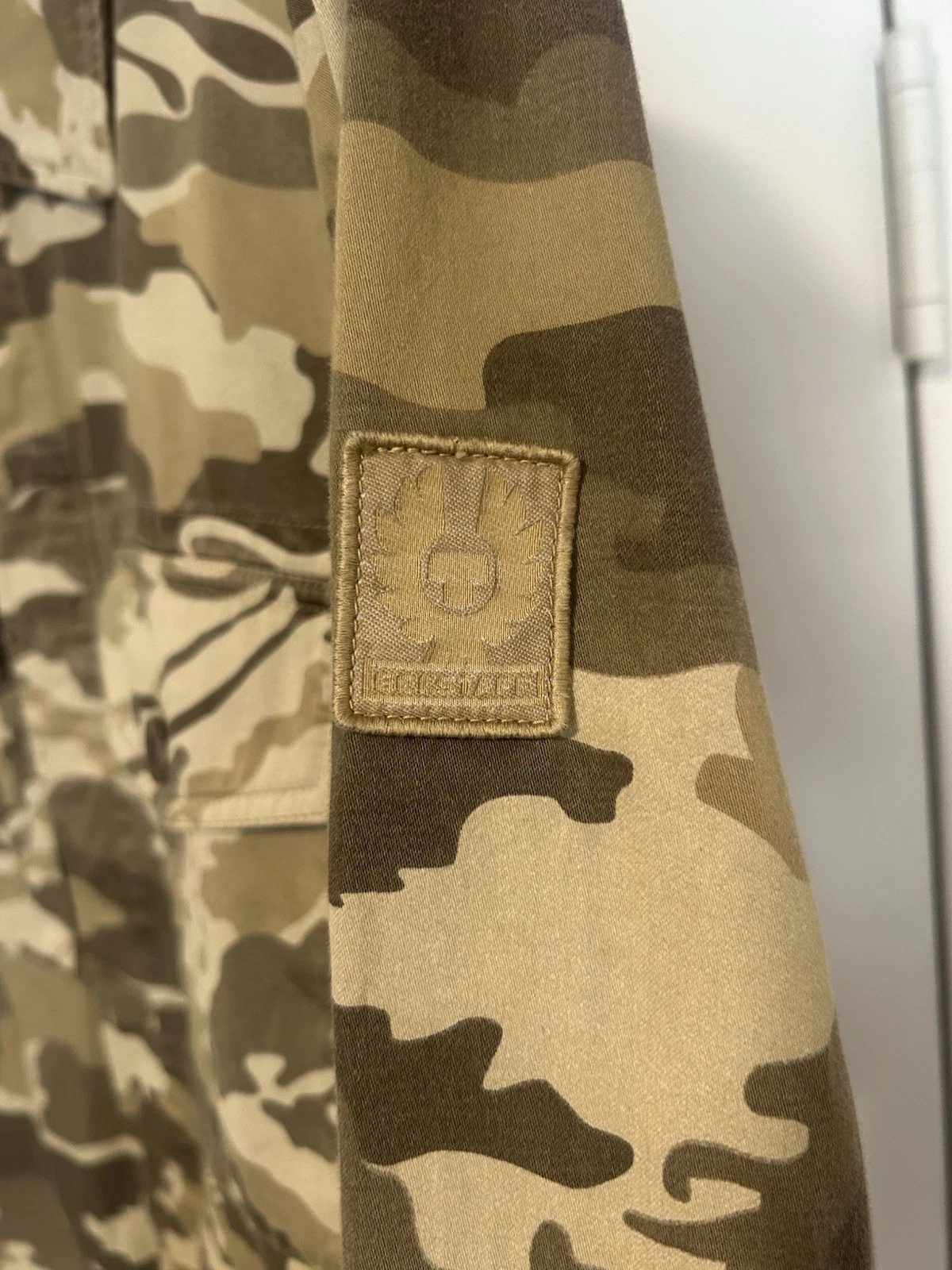 Belstaff Men’s Camouflage Cotton Twill Overshirt Jacket Button Front L Brown - product detail image 2