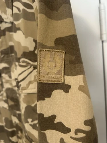 Belstaff Men’s Camouflage Cotton Twill Overshirt Jacket Button Front L Brown image 2