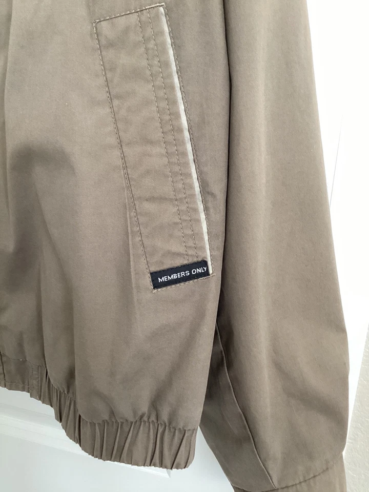 Chaqueta cortavientos Members Only para hombre 2XL alta verde oliva Mariner abrigo a presión/crebilla Foto 3 de 4