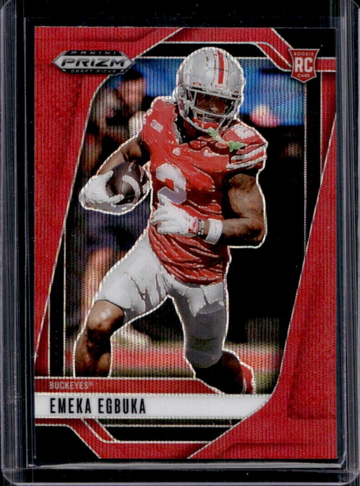 2025 Panini Prizm Draft Picks Emeka Egbuka RC Ruby Wave Rookie #85 Buckeyes